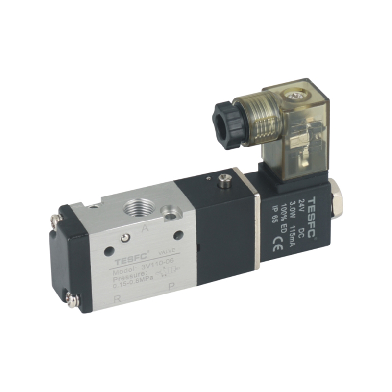 Válvula solenoide neumática con rosca en T de 3 V