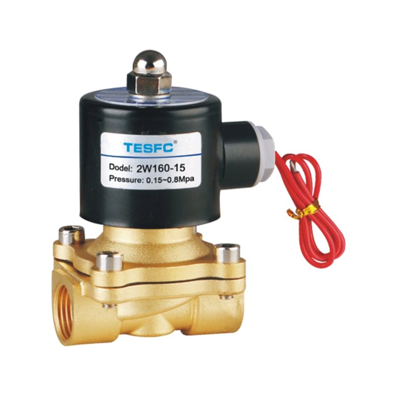 Válvula solenoide normalmente cerrada de latón de 2 W