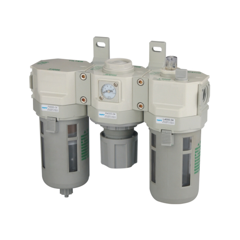 Componente de tratamiento de fuente de aire de triple articulación con separación de aceite y agua C FRL